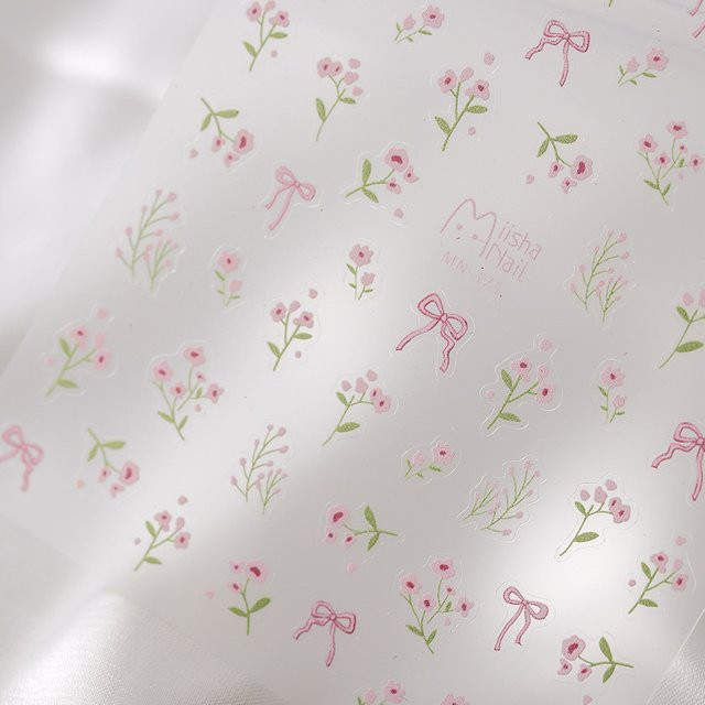 NAILFYOU Nagel Aufkleber, Blumen und Schmetterling, Rosa, Weiß, Lila, Schwarz - Bild 1