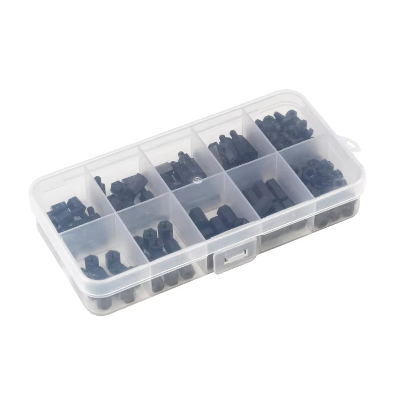 ZENHOSIT 180 Stück Nylon Abstandshalter Set in Schwarz mit Sechskant-Säulen und Phillips-Schrauben für Platinen und Motherboards - Bild 2