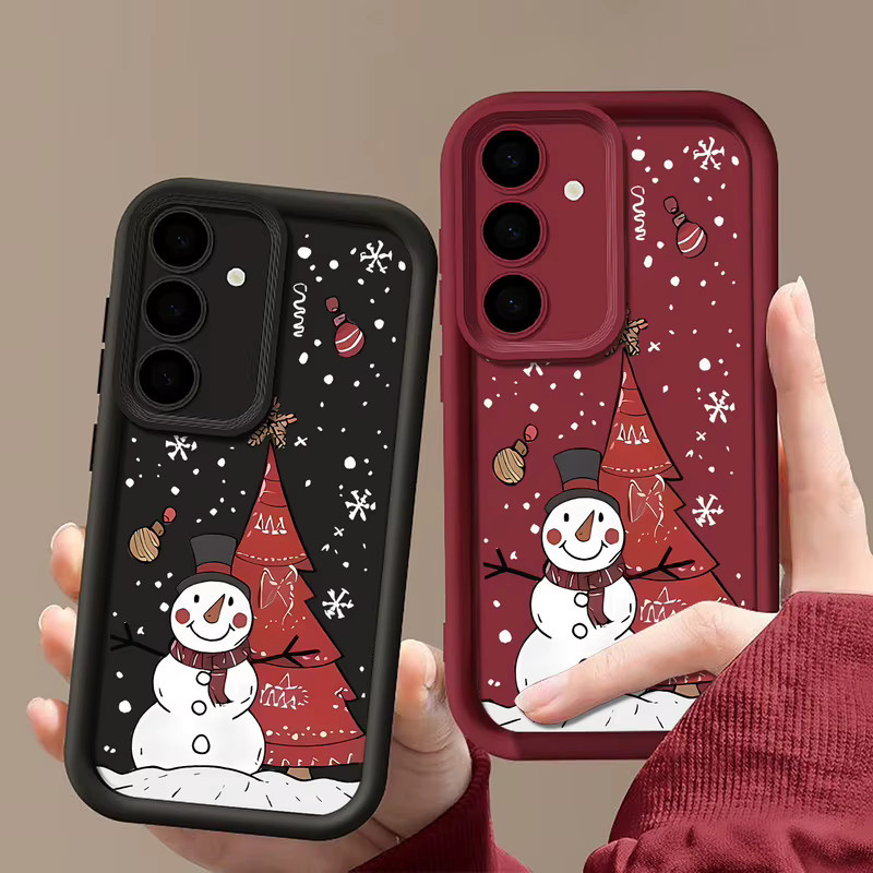 Schneemann Handyhülle für Samsung Galaxy S25 S24 S23 S22 Ultra FE A55 A54 A36 A26 A17 A16 A15 in Braun - Bild 2