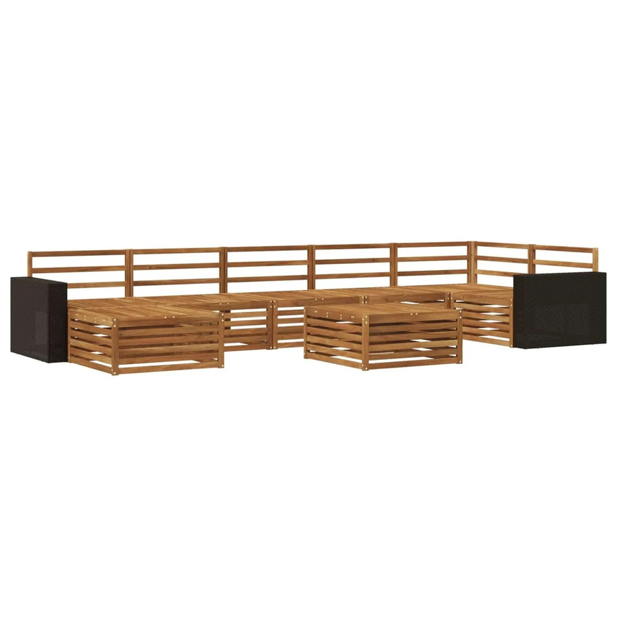 vidaXL Outdoor-Sofagarnitur aus Akazienholz in Braun, 8-teiliges Set mit Tisch und Polstern - Bild 2