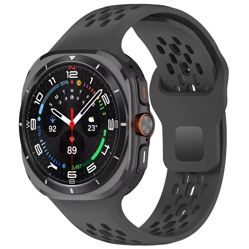 Uhrenarmband Silikon, Schwarz, Unisex, für Samsung Galaxy Watch Ultra 47mm - Bild 2