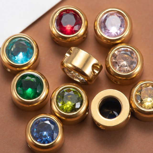 Ailimi Charms Anhänger, Edelstahl, Gold, Zirkonia, Perle, Damen - Bild 1