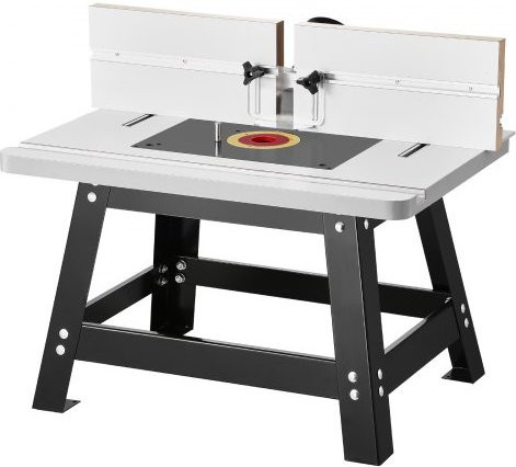 VEVOR Tischfräsmaschine mit verstellbarem Anschlag und MDF-Platte in Weiß, B/T: 61 x 40 cm - Bild 1