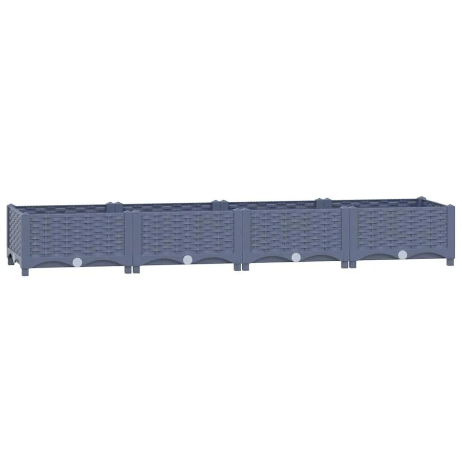 vidaXL Hochbeet aus Polypropylen in Grau und Blau, B/T/H: 160 x 40 x 23 cm - Bild 2