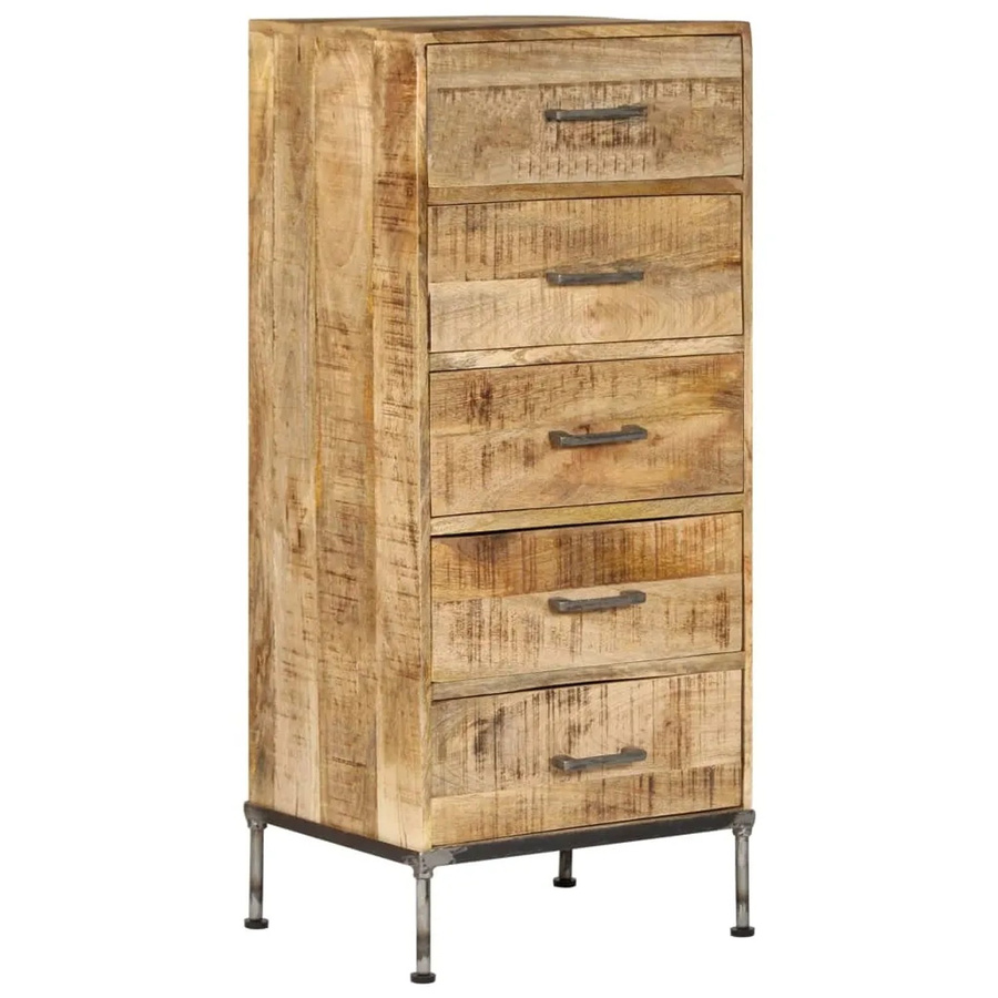 vidaXL Kommode aus Massivholz Mango in Braun im Industrie-Stil, B/T/H: 45 x 35 x 106 cm - Bild 2