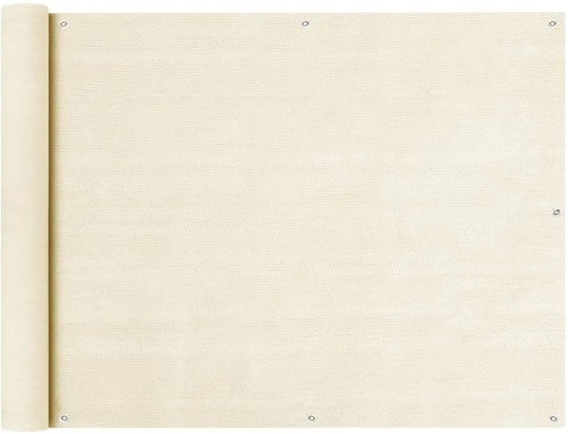 vidaXL Balkon Sichtschutz aus HDPE in Beige, B/H: 90 x 300 cm - Bild 1