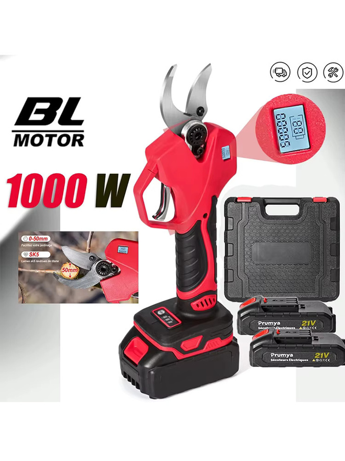 Kabellose elektrische Gartenschere für Makita LXT Akkus in Rot mit bürstenlosem Motor für Obst und Bonsai - Bild 6