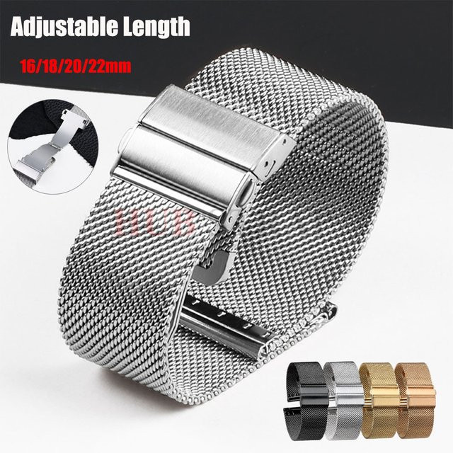 Uhrenarmband Edelstahl, Mesh, Silber, Unisex - Bild 1