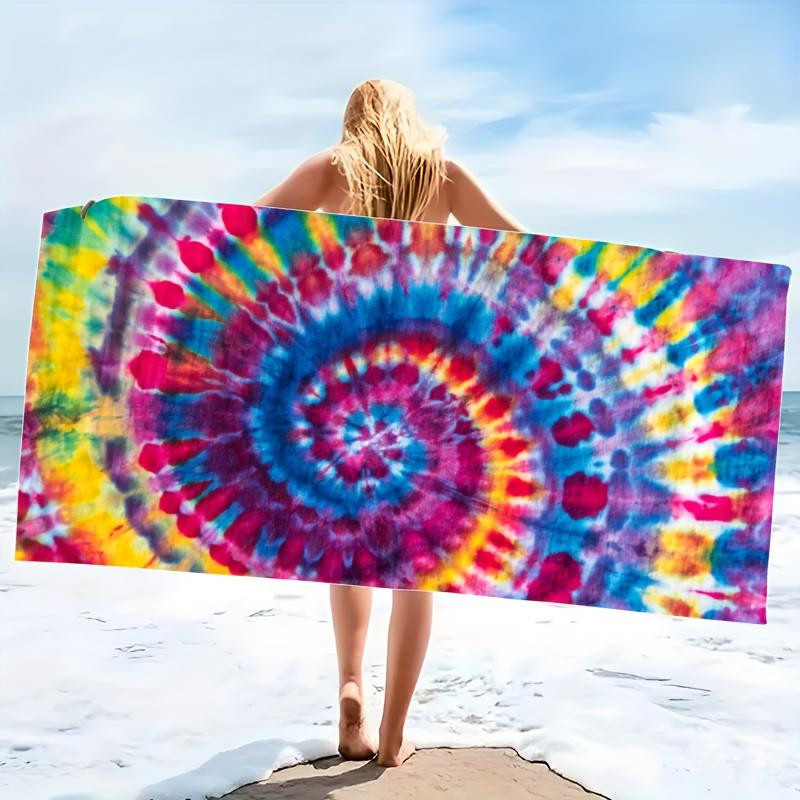 Ka Chen Muxi Strandtuch Regenbogen Spiral Tie Dye Druck, sandfrei und schnelltrocknend, B: 40 cm, H: 60 cm - Bild 2