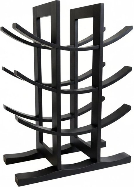Relaxdays Weinregal aus Bambus in Schwarz für 12 Flaschen, B/T/H: 41 x 30 x 14,5 cm - Bild 1