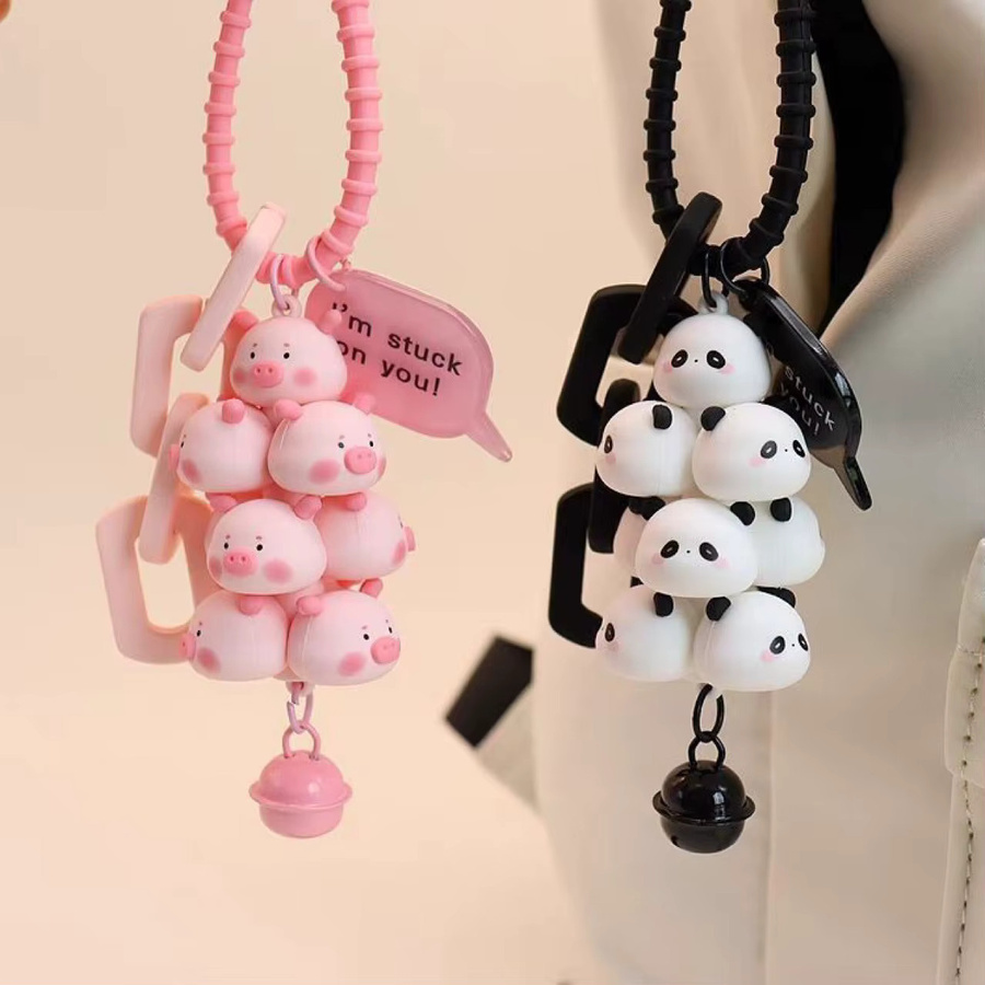 NANCY TINO Schlüsselanhänger und Taschenanhänger, Schweinchen-Turm, Unisex - Bild 1