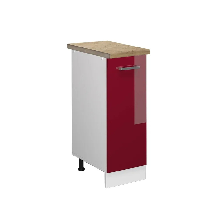 Vicco Apothekerschrank R-Line Bordeaux Hochglanz Weiß Eiche B: 30 cm, H: 81,6 cm, T: 60 cm - Bild 2