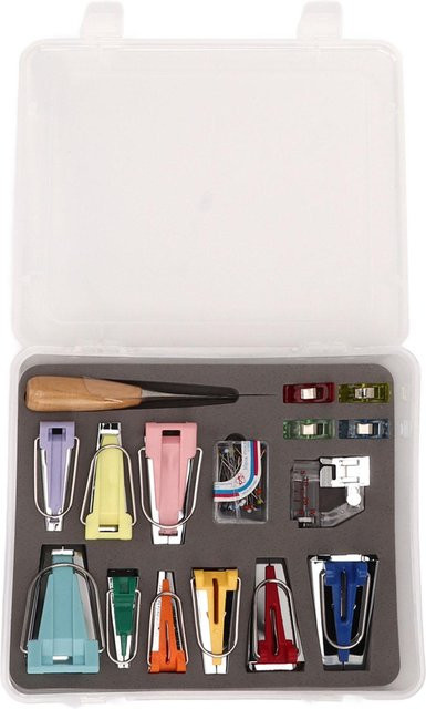 TOMTOP JMS Schrägbandformer-Set zum Nähen mit aufsteckbarem Binderfuß, 9 Stück, Multicolor - Bild 1