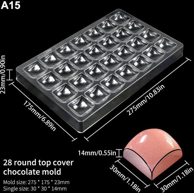Yummys Runde Schokoladenform aus Polycarbonat, Transparent, 1 Stück - Bild 1