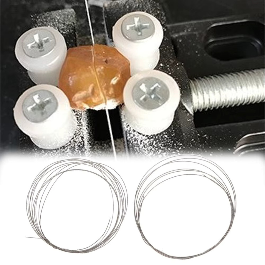 Vibratite Schleifdraht-Sägeblätter in Silber für DIY-Schneidearbeiten an Holz, Glas, Keramik und Schmuck, Länge: 1 m, Durchmesser: 0,26 mm bis 0,37 mm - Bild 3