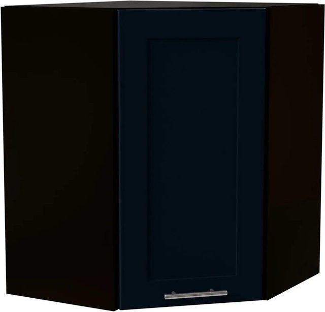 Eckhängeschrank Oslo von Feldmann-Wohnen in Schwarz und Indigo Matt, B/T/H: 60 x 60 x 72 cm - Bild 1