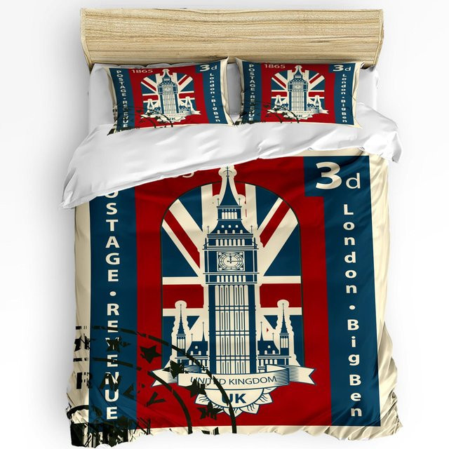 Lodestar 3-teiliges Bettwäscheset London Roter Bus Motiv, Microfaser, Mehrfarbig, B/H: 240 x 220 cm - Bild 1