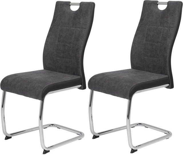 Schwingstuhl Hela Alina S in Anthrazit mit Kunstleder und Steppmuster, B/H/T: 43 x 98 x 59 cm - Bild 1