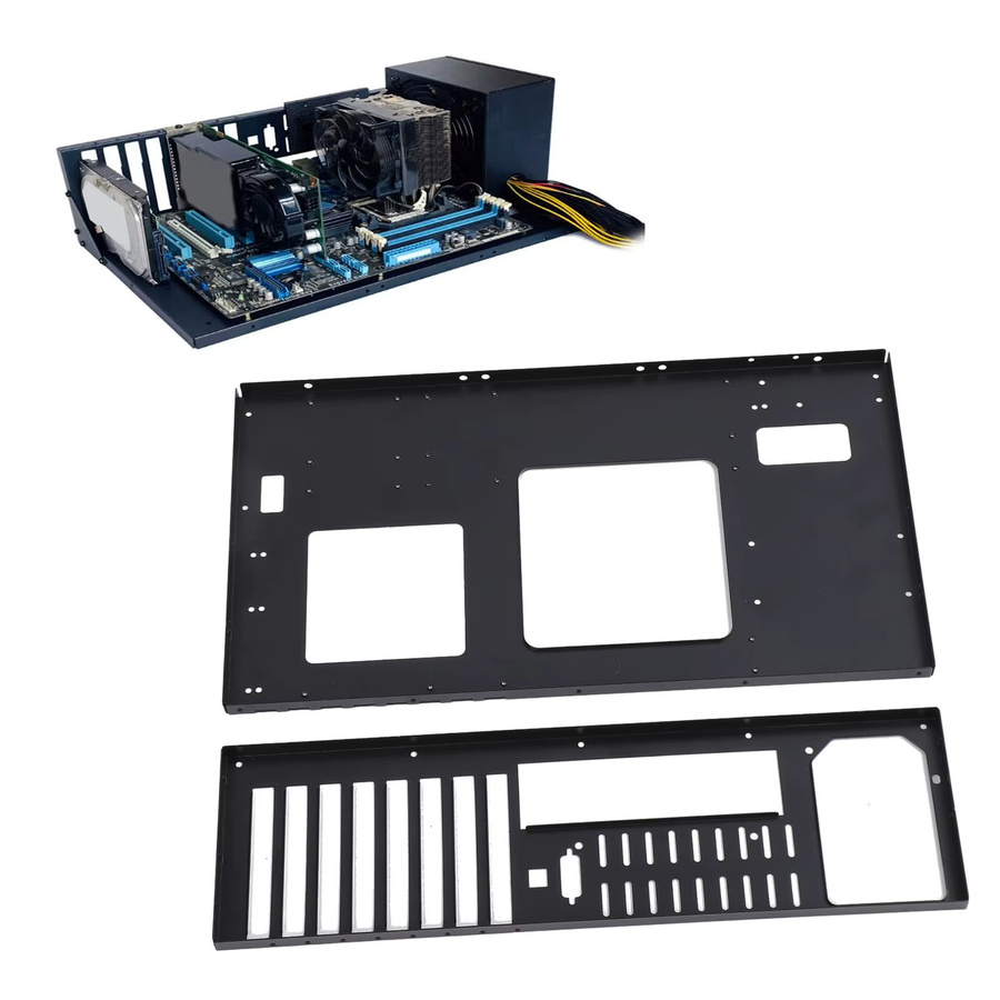 Qiilu DIY Computer Open Chassis Rahmen aus Stahl in Schwarz für Micro ATX Motherboards - Bild 3