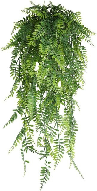 Künstlicher Persischer Farn von Yiran bag in Beige und Grün, hängende Pflanze mit Blättern und Ranken, Höhe: 90 cm - Bild 1
