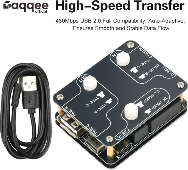 diymore U8Pro USB 2.0 High-Speed Isolator mit Audio-Rauschunterdrückungsfilter, Schwarz - Bild 1