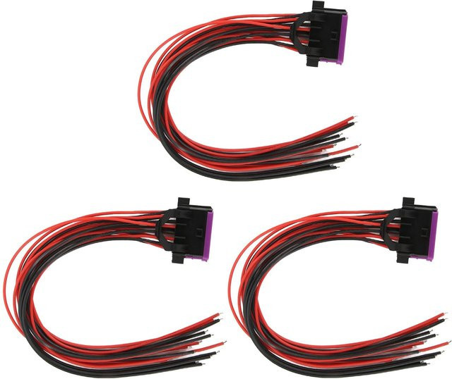 CosyHome 3er-Set 16-polige OBD2-Buchsensteckerkabel J1962 Automobil-Adapterstecker für Diagnose in Rot und Schwarz, Länge: 30 cm - Bild 1