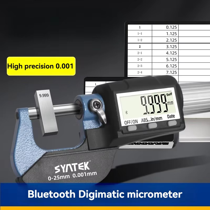 Syntek Digital-Mikrometer mit Bluetooth und hoher Präzision 0,001 mm, Messbereich 0-75 mm - Bild 5