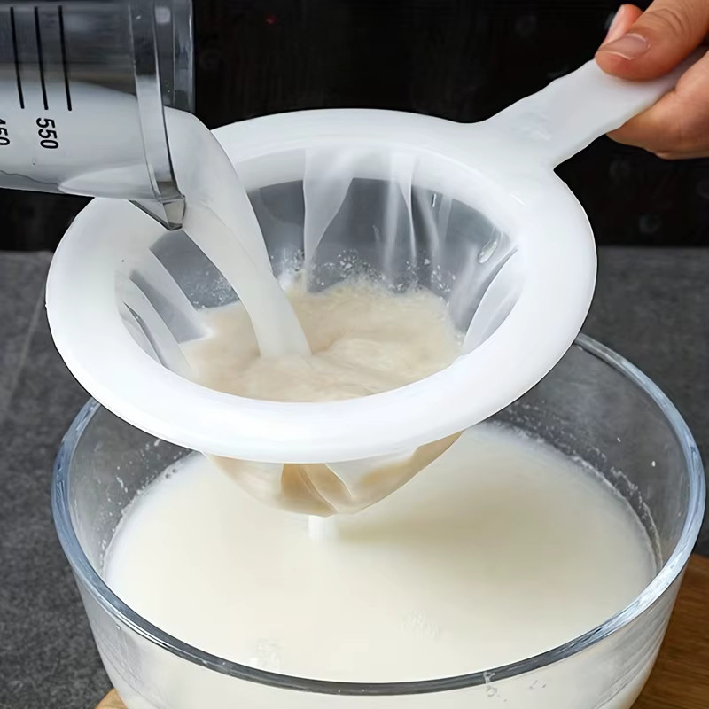YOCITY 5er Set Nylon-Ultrafeinfilterbeutel in Weiß für Sojamilch, Wein und Kaffee, rundes Sieb mit feinem Netz - Bild 4
