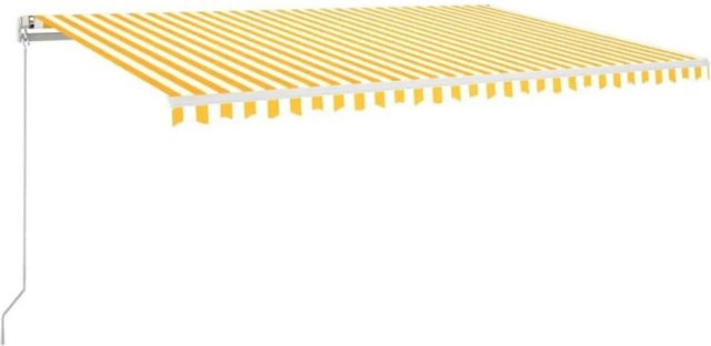 Furnicato Versenkbare Markise aus Polyester und Aluminium in Gelb Weiß B: 500 cm, T: 350 cm - Bild 1