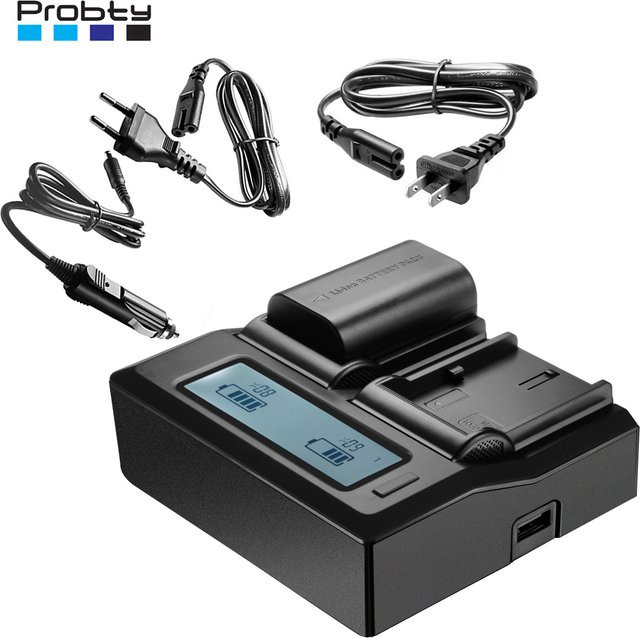 Canon 2-Slot Batterie Ladegerät für LP-E6NH LP-E6N LP-E6 in Schwarz - Bild 1