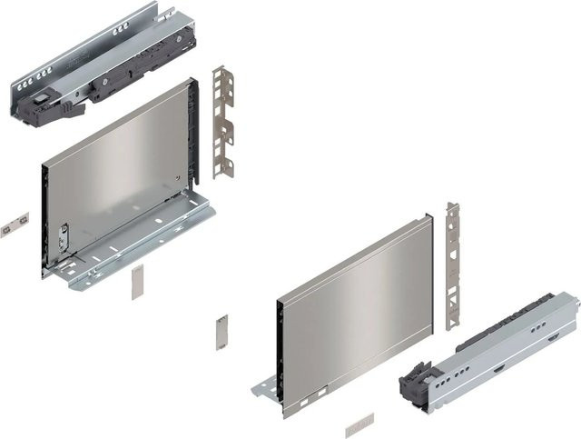 Blum Legrabox Pure Set Schubladenauszug Tip-On Vollauszug Inox Silber, Tiefe: 270 mm, 1 Paar - Bild 1