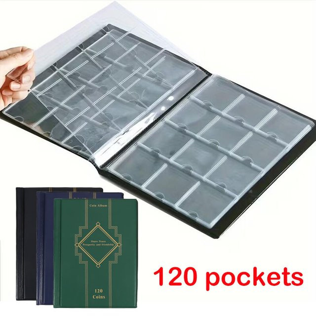 Münzsammelalbum mit 120 Fächern als Münzorganisator und Aufbewahrungsbox aus Kunststoff in Schwarz, Grün oder Multicolour - Bild 1