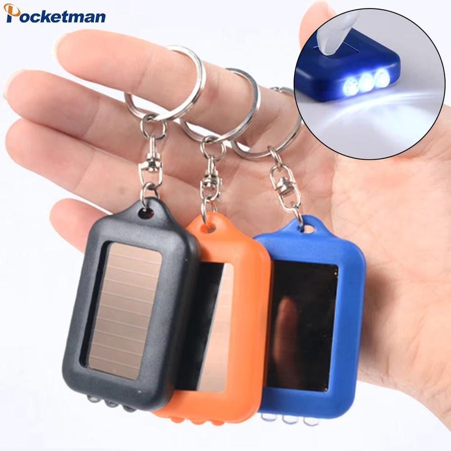 POCKETMAN Mini Solar LED Schlüsselanhänger Taschenlampe in Schwarz - Bild 2