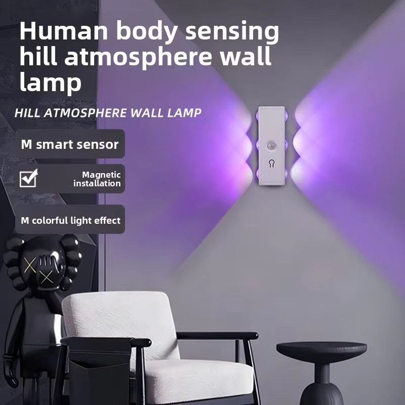 VENUSWING Intelligente magnetische LED-Wandleuchte mit Bewegungsmelder und Nachtlicht, 3-farbig/mehrfarbig, USB-betrieben - Bild 3