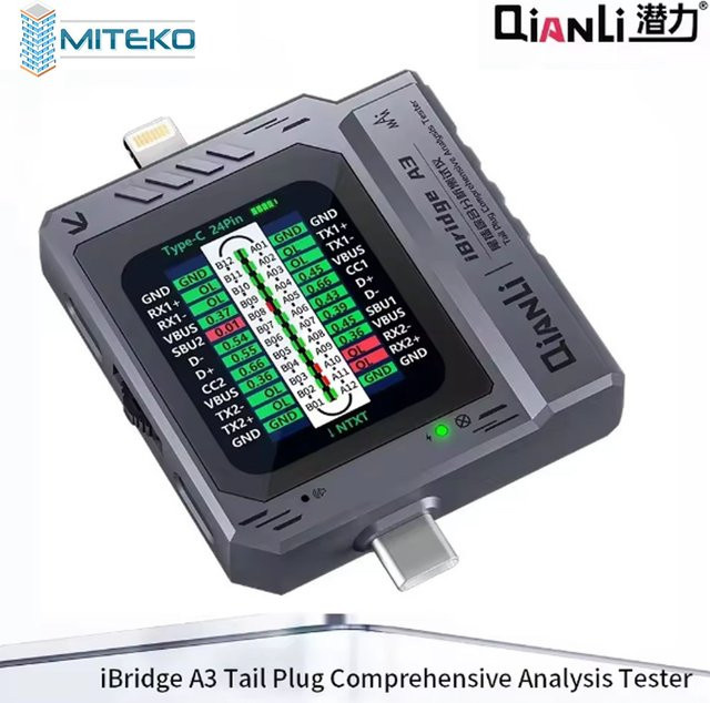 Qianli iBridge A3 Tail-Plug-Tester mit Typ-C und Lightning Schnittstelle für die automatische Analyse und Android-Diagnose - Bild 1