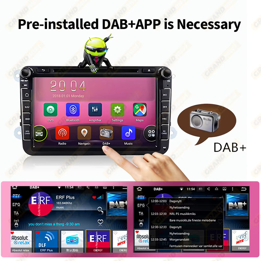 Grandnavi Digitaler DAB+ Signalempfänger mit USB-Schnittstelle für Android Autoradios in Schwarz - Bild 4