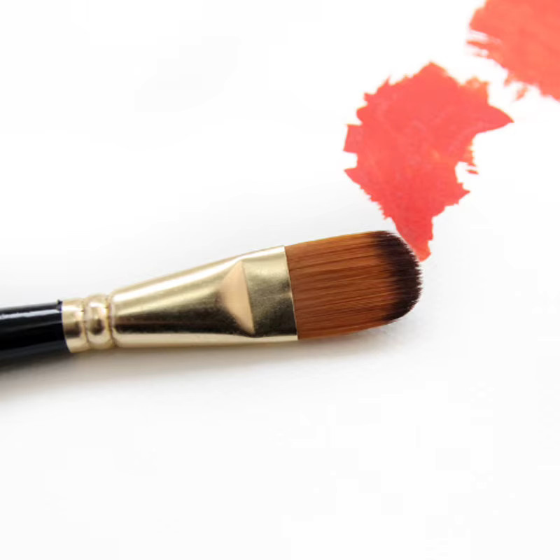 5er Set Nylon Haarpinsel für Künstler mit runden und flachen Pinseln für Acryl, Aquarell und Ölfarben - Bild 4