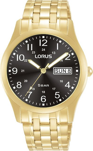 Lorus Armbanduhr, Quarz, Edelstahl, Schwarz, 37 mm, Herren - Bild 1