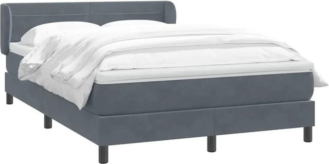 vidaXL Boxspringbett mit Matratze Dunkelgrau aus Samt B/T: 160 x 210 cm - Bild 1