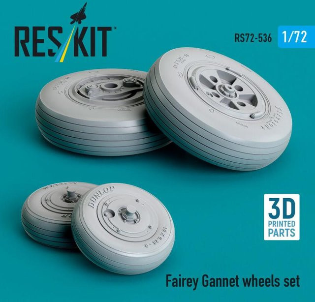 ResKit Models Fairey Gannet Wheels Set, 3D Printed - Bild 1