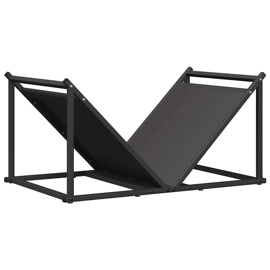 vidaXL Brennholzregal aus Metall in Schwarz, B/T/H: 70 x 43 x 34,5 cm - Bild 2