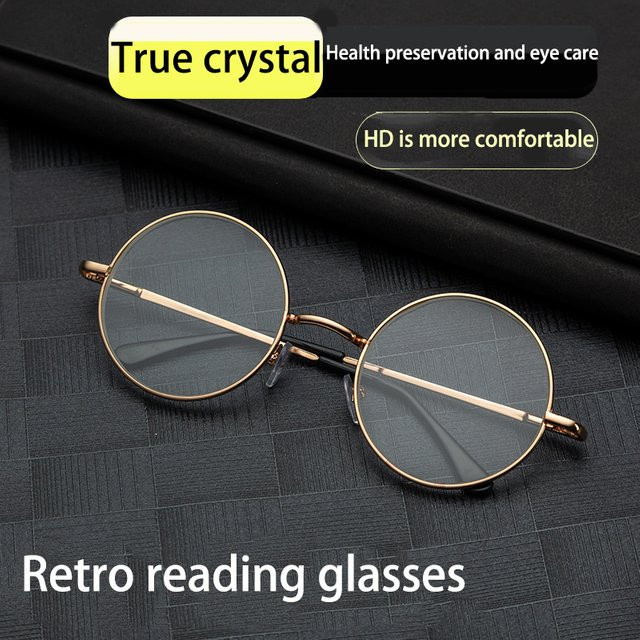 Shatar Lesebrille, Rund, Vollrand, Metall, Gold, Unisex - Bild 1