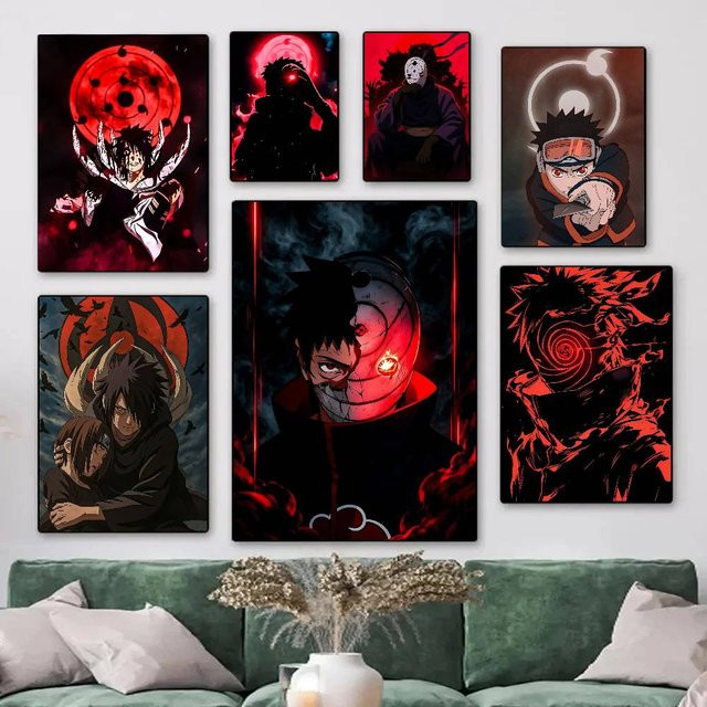 Naruto Anime Manga-Poster U-Uchiha Obito Vintage Wandkunst-Dekoration aus Papier - Bild 1