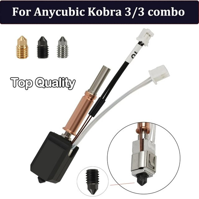 Anycubic Hotend-Kit für Anycubic Kobra 3 und Kobra 3 Combo mit Bi-Metall Heatbreak, 24V 60W Thermistor-Heizrohr - Bild 1