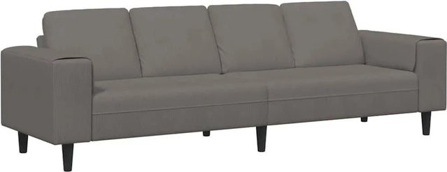 vidaXL Sofa in Hellgrau mit Kissen aus Cordstoff, modern und geometrisch, B/T/H: 250 x 77 x 76 cm - Bild 1