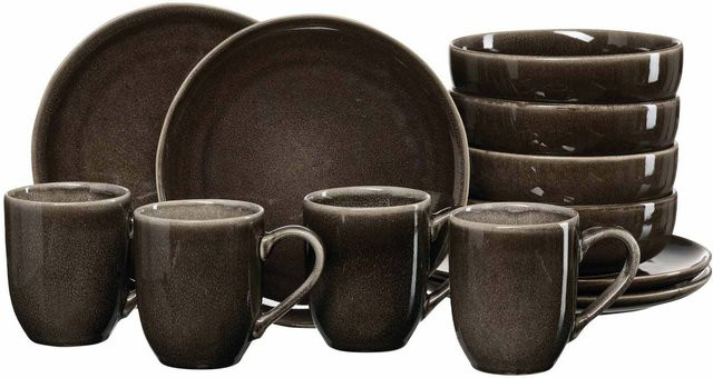 Ritzenhoff & Breker Frühstücksset Eda 12er Set aus Keramik in Braun - Bild 1