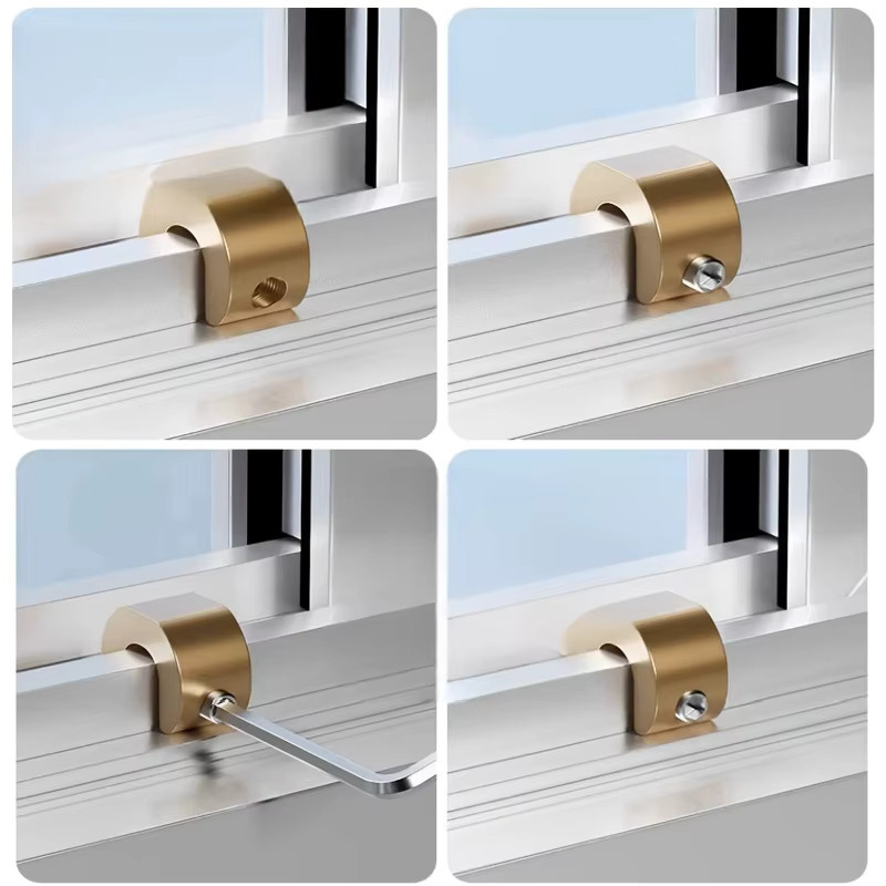 Diebstahlsicheres C-Typ Fensterschloss-Set aus Metall für Fenster und Türen in Silber oder Gold - Bild 4