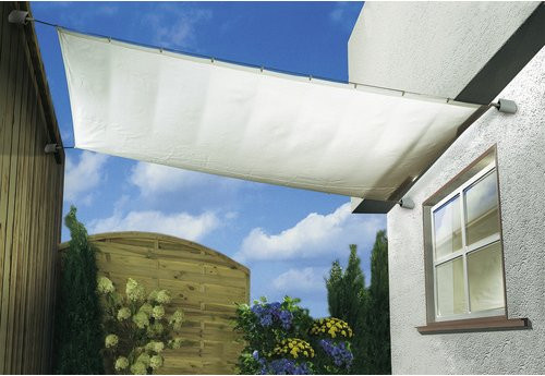 FLORACORD Sonnensegelbausatz aus Polyester, rechteckig, Farbe: Weiss, B/T: 330 x 200 cm - Bild 1
