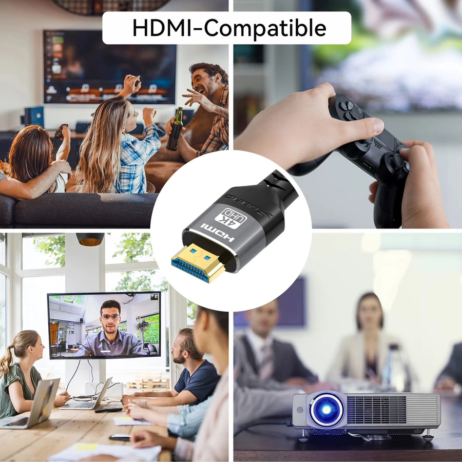 VAORLO HDMI 2.0 Kabel in Schwarz für 4K 60Hz und 1080P 120Hz Ultra HD HDR High-Speed Video und Audio, kompatibel mit PS5, PS4, PC und Monitoren - Bild 4