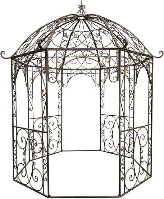 DELUKE Pavillon LIV Antik Gartenpavillon aus Metall in Bronze, B/T/H: 284 x 263 x 313 cm - Bild 1